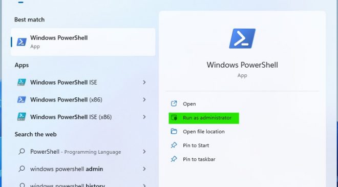 Open Windows PowerShell