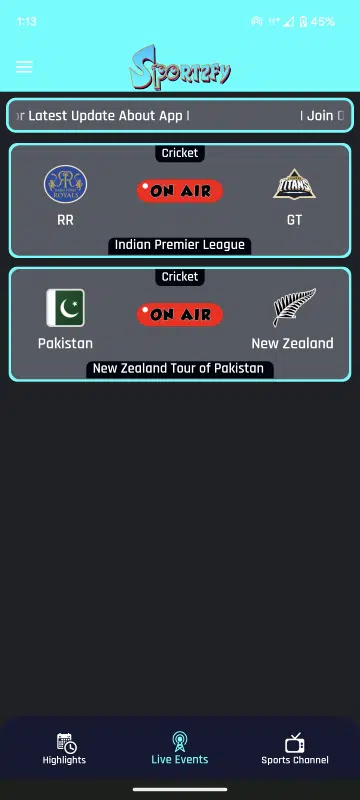 تحميل تطبيق Sportzfy Tv مهكر Apk للاندرويد 2025 اخر اصدار مجانا