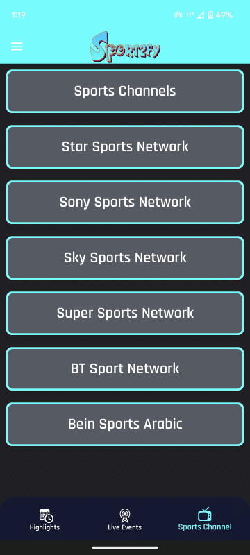 sportzfy Sports Channels