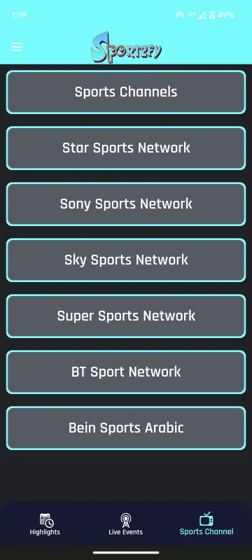 تحميل تطبيق Sportzfy Tv مهكر Apk للاندرويد 2025 اخر اصدار مجانا