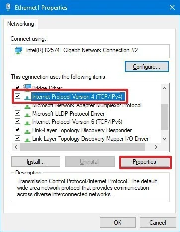 networking adapter settings windows 10