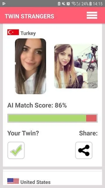 تحميل تطبيق Twin Strangers لمعرفة شبيهك في العالم 2025 للاندرويد مجانا