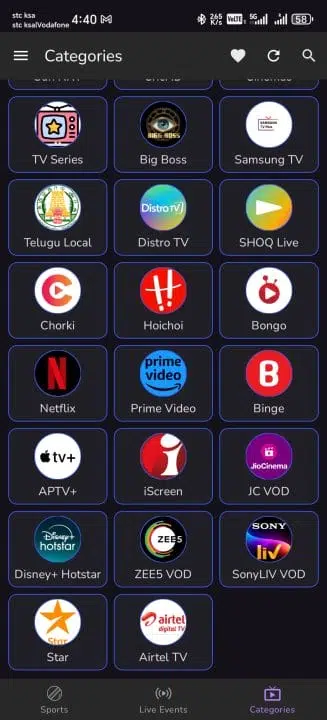 تحميل تطبيق SportzX Live TV مهكر Apk بدون إعلانات للاندرويد 2025 اخر اصدار مجانا