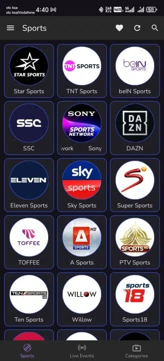 تحميل تطبيق SportzX Live TV مهكر Apk بدون إعلانات للاندرويد 2025 اخر اصدار مجانا
