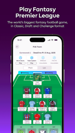 تحميل لعبة فانتازي البريميرليج Fantasy Premier League مهكرة Apk للاندرويد 2025 اخر اصدار مجانا