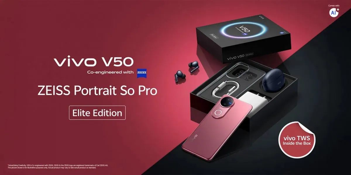 إطلاق حصري: هاتف vivo V50 Elite Edition مصحوبًا بسماعات TWS 3e ضمن عرض متميز إطلاق حصري: هاتف vivo V50 Elite Edition مصحوبًا بسماعات TWS 3e ضمن عرض متميز