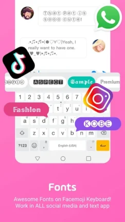 تحميل كيبورد ايموجي Facemoji Keyboard مهكر Apk للاندرويد 2025 اخر اصدار مجانا