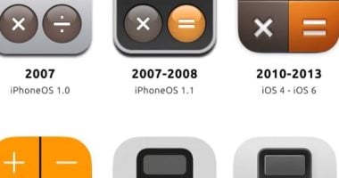 رحلة تطور أيقونة تطبيق الآلة الحاسبة على iOS: من 2007 إلى 2026 رحلة تطور أيقونة تطبيق الآلة الحاسبة على iOS: من 2007 إلى 2026