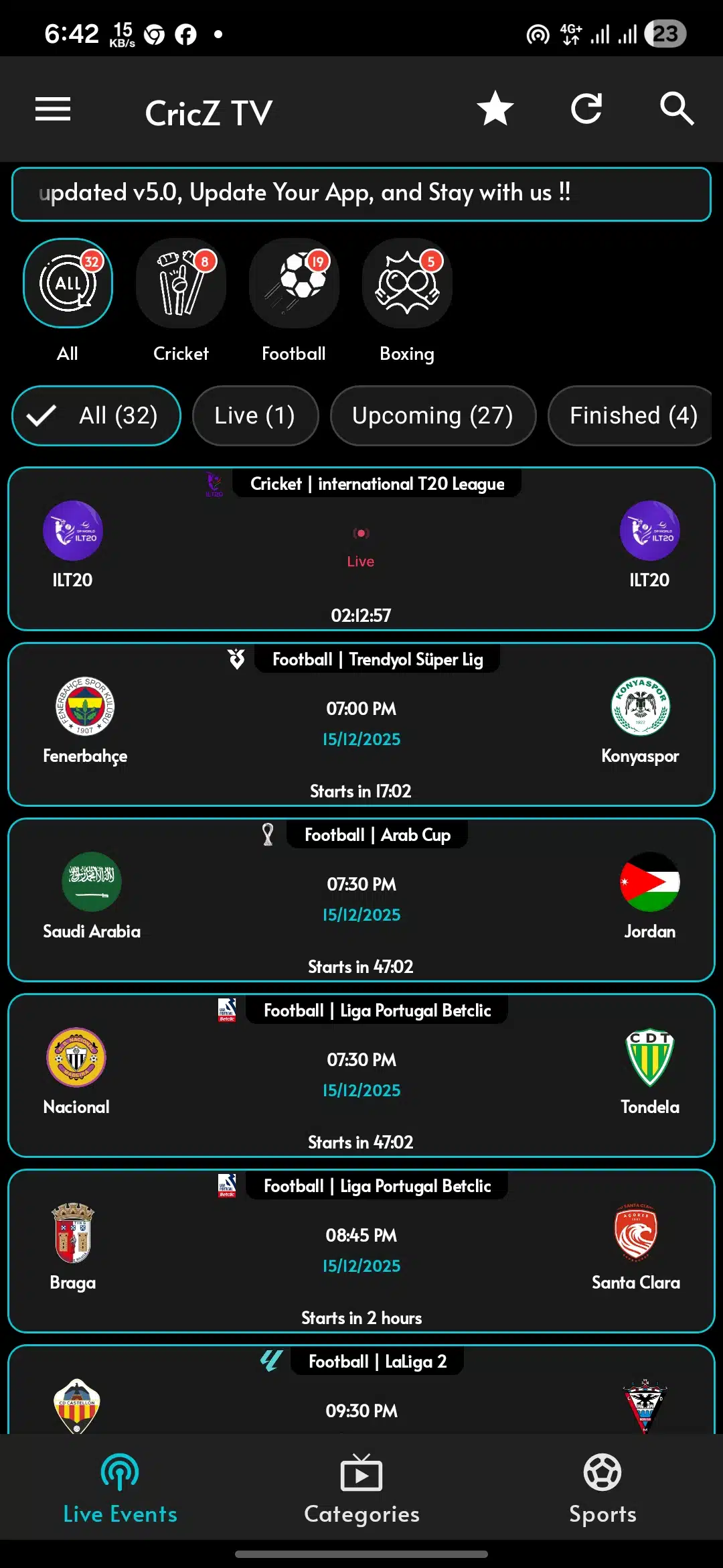 تحميل تطبيق CricZ Tv مهكر Apk للاندرويد 2026 أخر إصدار مجانا تحميل تطبيق CricZ Tv مهكر Apk للاندرويد 2026 أخر إصدار مجانا